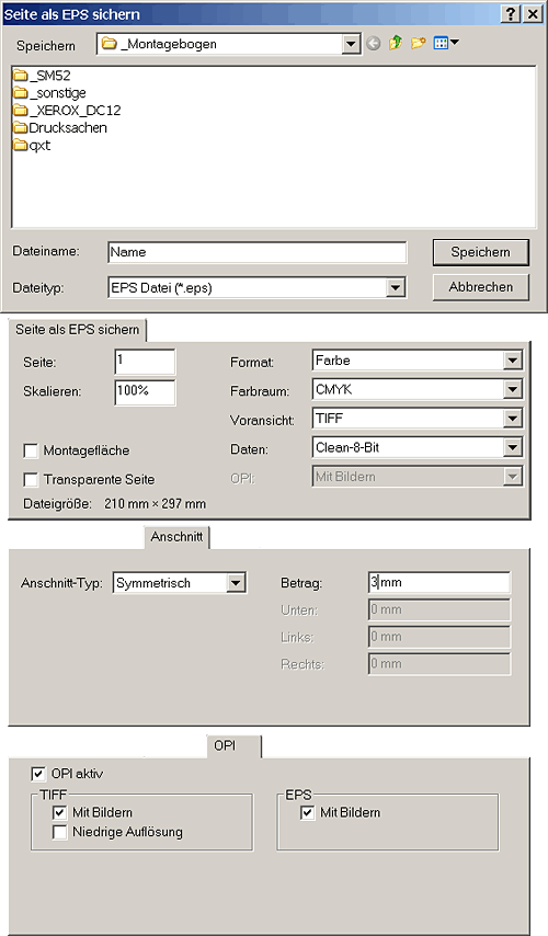 Einstellbox - Seite als EPS sichern (8 kB)